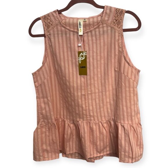LARA Pink Peplum‎ Sleeveless Blouse - Picture 2 of 5